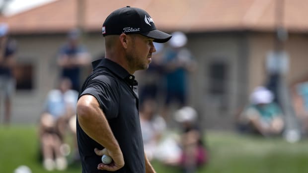 Mar 17, 2024; Ponte Vedra Beach, Florida, USA; Brian Harman waits to play on the 3rd green during the final round of THE PLAYERS Championship golf tournament.